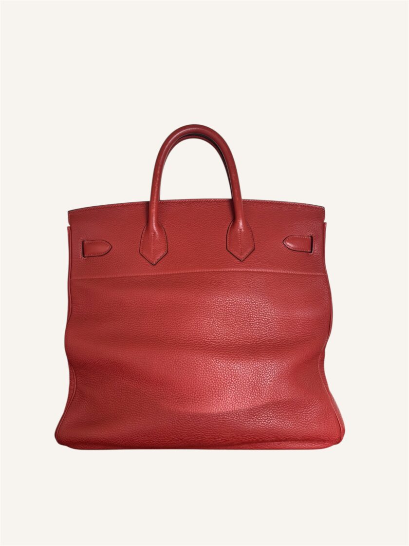 sac Hermès HAC 40 cuir taurillon rouge vénitien palladium 2009