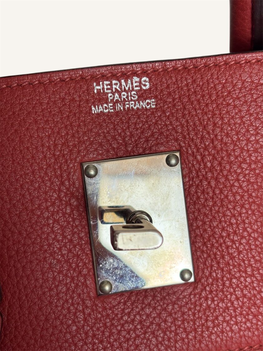 sac Hermès HAC 40 cuir taurillon rouge vénitien palladium 2009