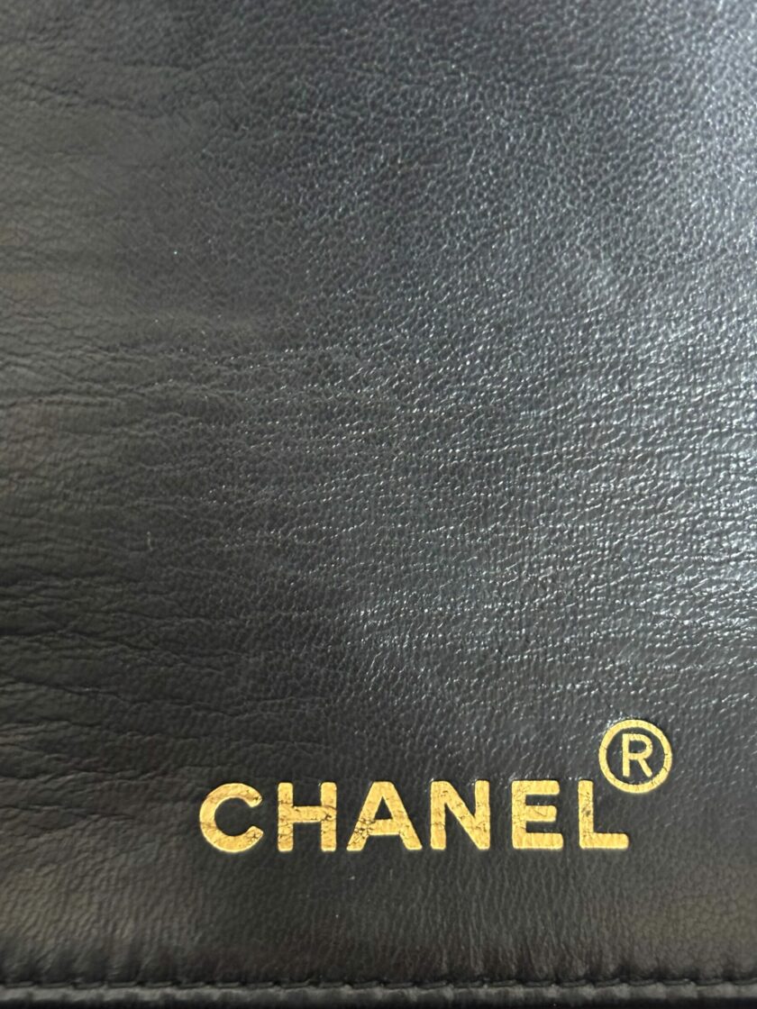 sac Chanel One Single Flap vintage cuir agneau noir or 24k