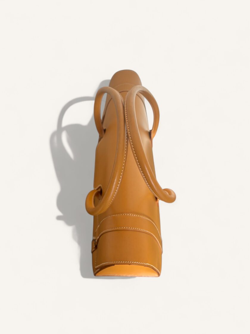sac Hermès Drag 37 cuir Gold vintage 2000