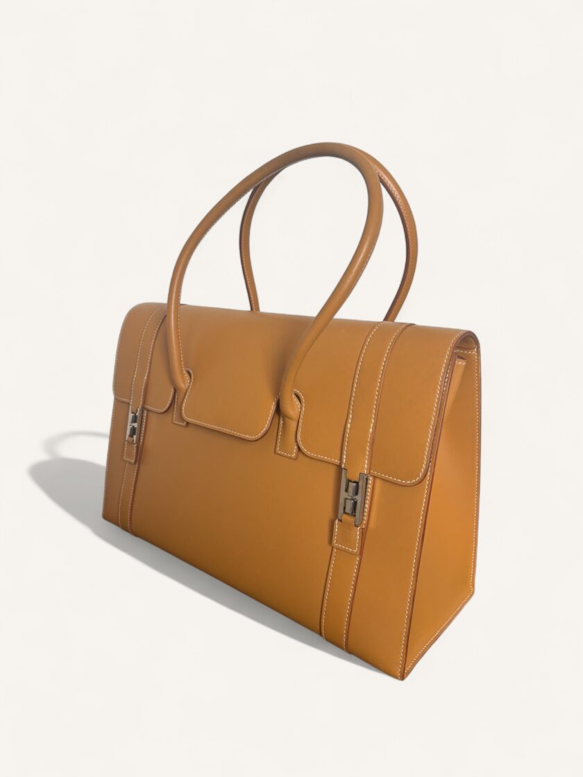sac Hermès Drag 37 cuir Gold vintage 2000