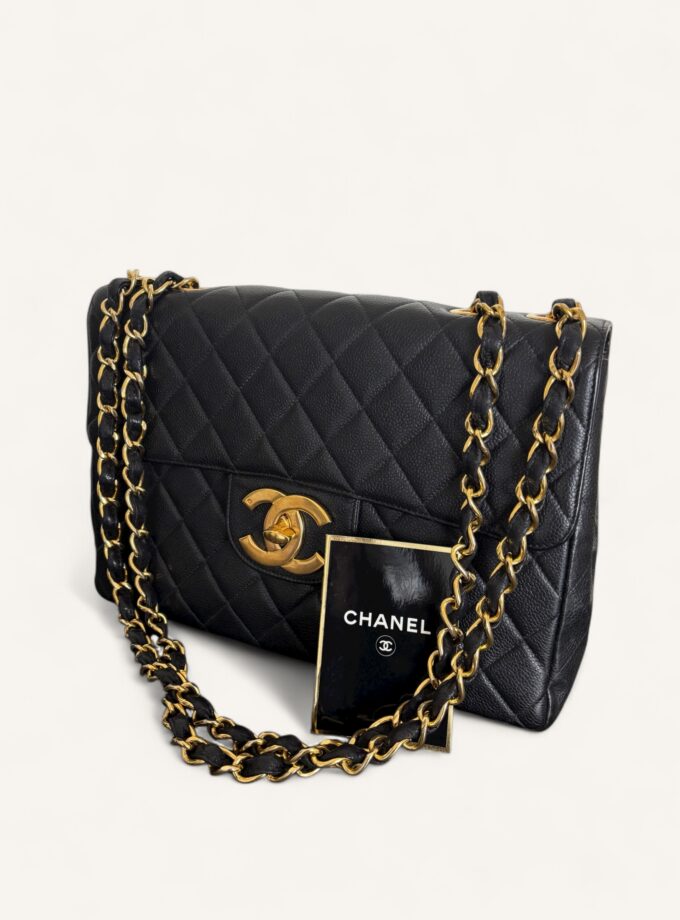Sac Chanel Jumbo Vintage cuir caviar noir