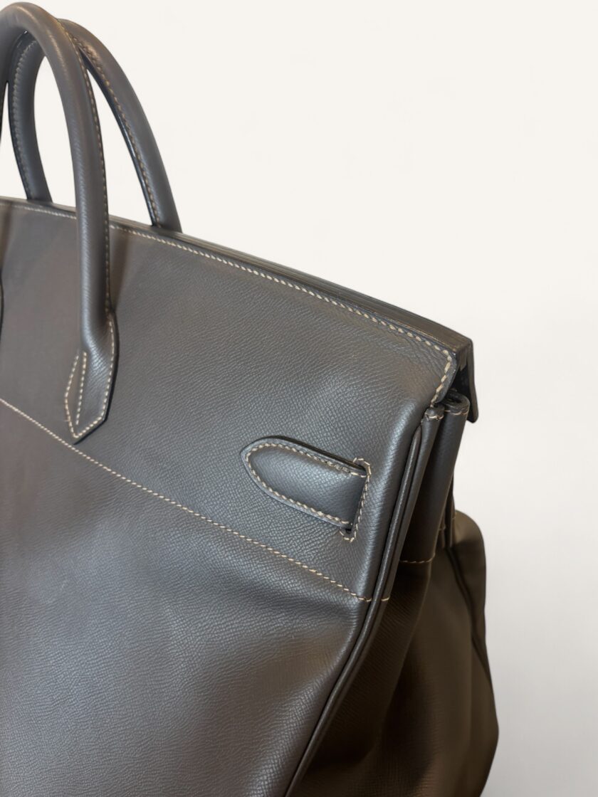 sac Hermès HAC 50 cuir Epsom gris palladium