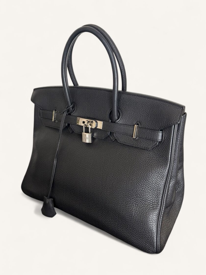 sac Hermès Birkin 35 cuir Togo noir palladium 2008