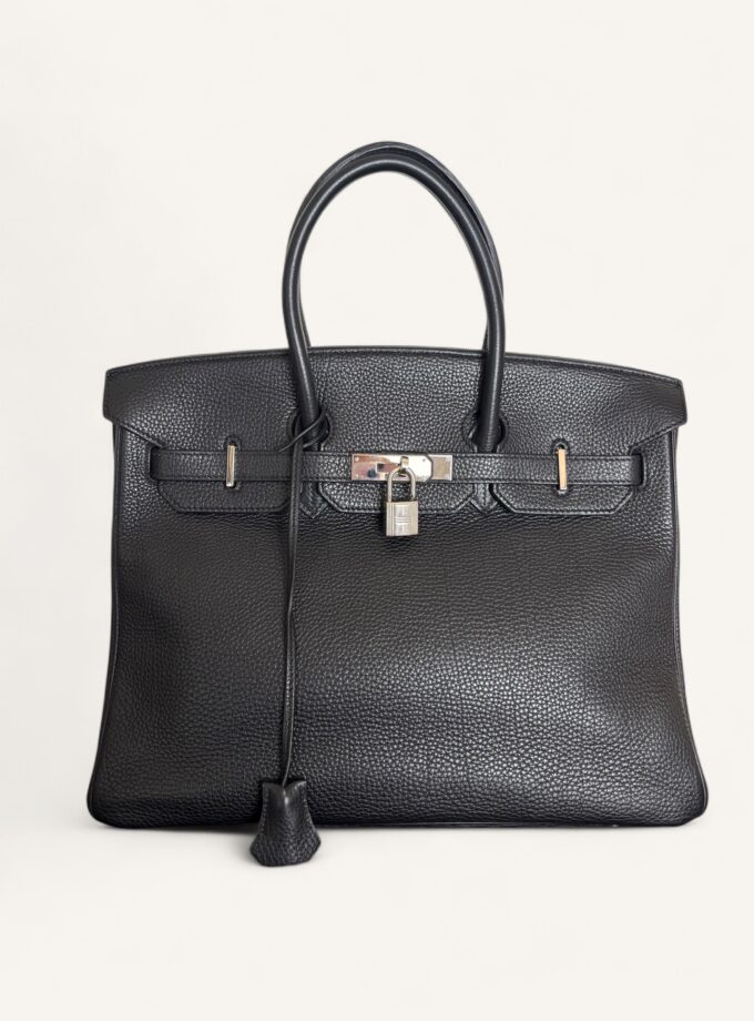 sac Hermès Birkin 35 cuir Togo noir palladium 2008