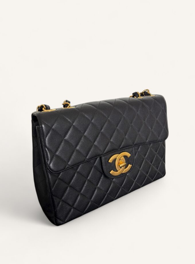 Sac Chanel Jumbo Vintage cuir caviar noir
