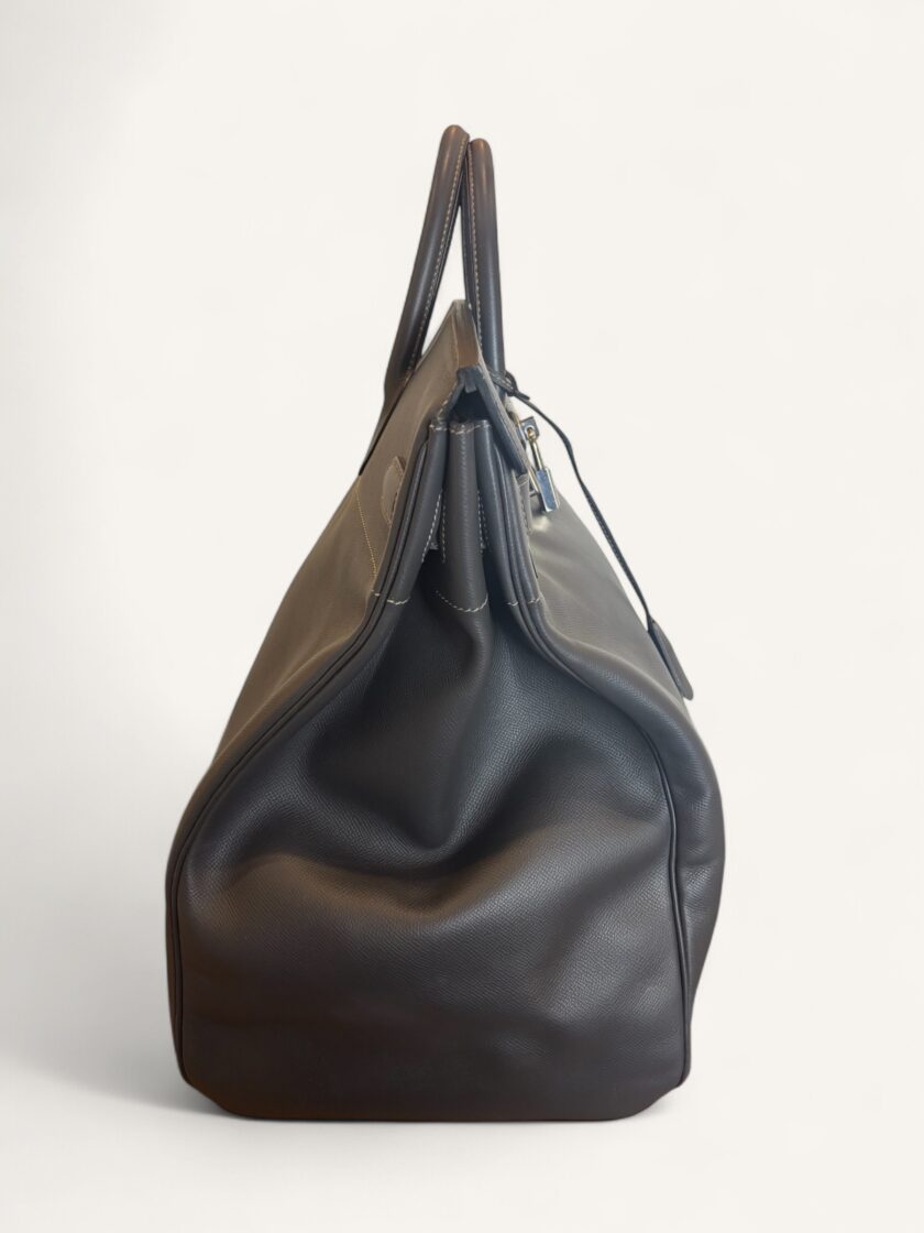 sac Hermès HAC 50 cuir Epsom gris palladium