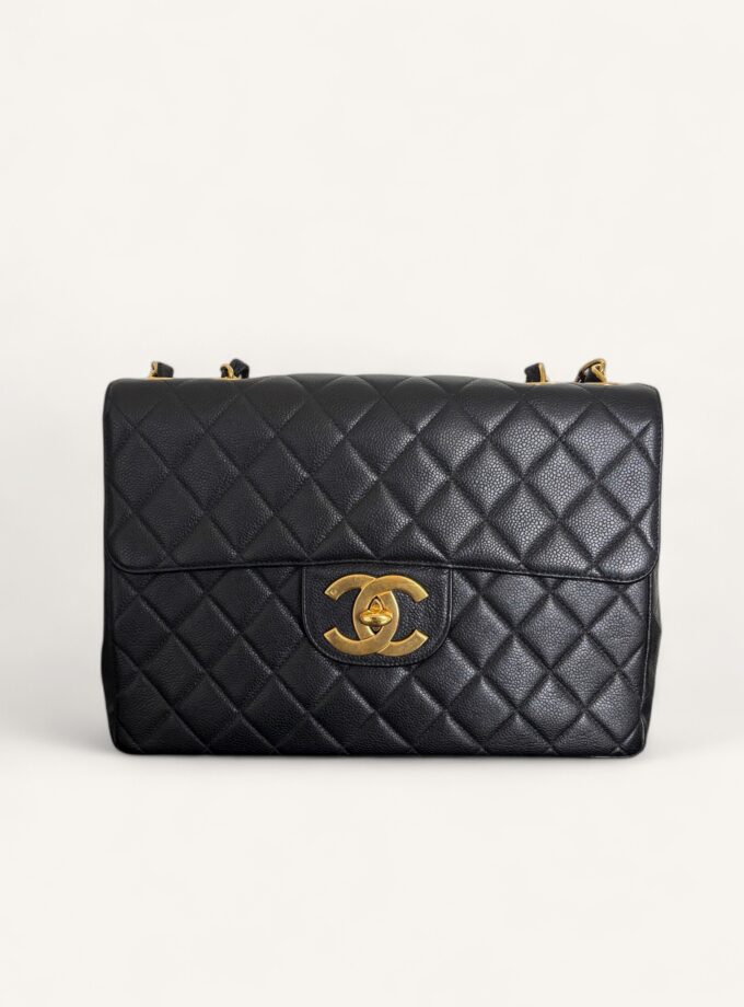 Sac Chanel Jumbo Vintage cuir caviar noir