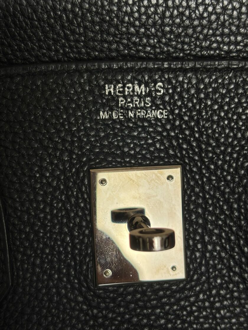 sac Hermès Birkin 35 cuir Togo noir palladium 2008