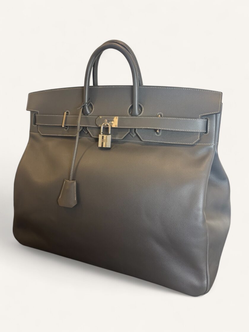 sac Hermès HAC 50 cuir Epsom gris palladium