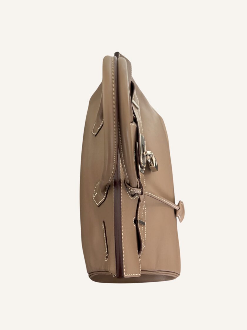 sac Hermès Birkin 30 cuir Swift étoupe palladium 2007