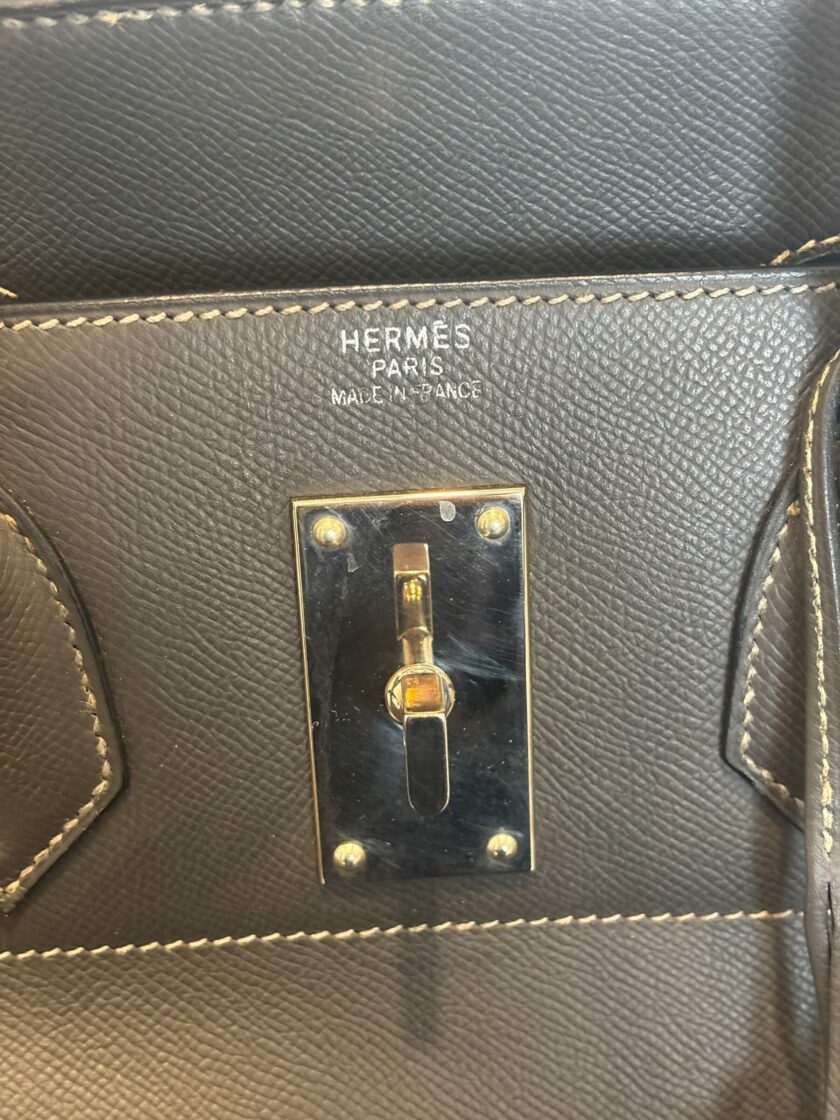 sac Hermès HAC 50 cuir Epsom gris palladium