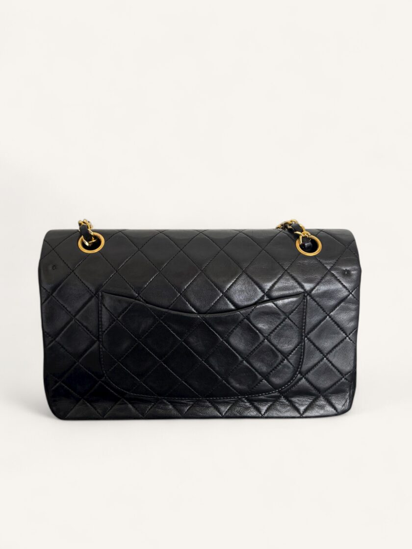 sac Chanel Timeless Classique medium vintage cuir agneau noir or 24k 1991
