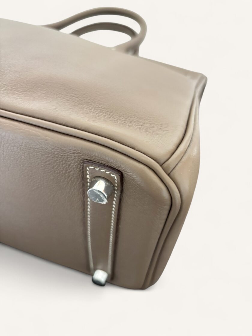 sac Hermès Birkin 30 cuir Swift étoupe palladium 2007