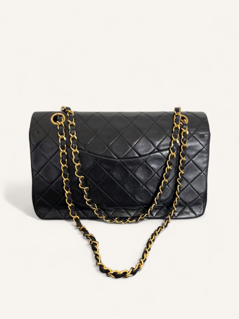 sac Chanel Timeless Classique medium vintage cuir agneau noir or 24k 1991