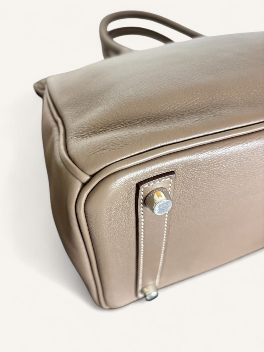sac Hermès Birkin 30 cuir Swift étoupe palladium 2007