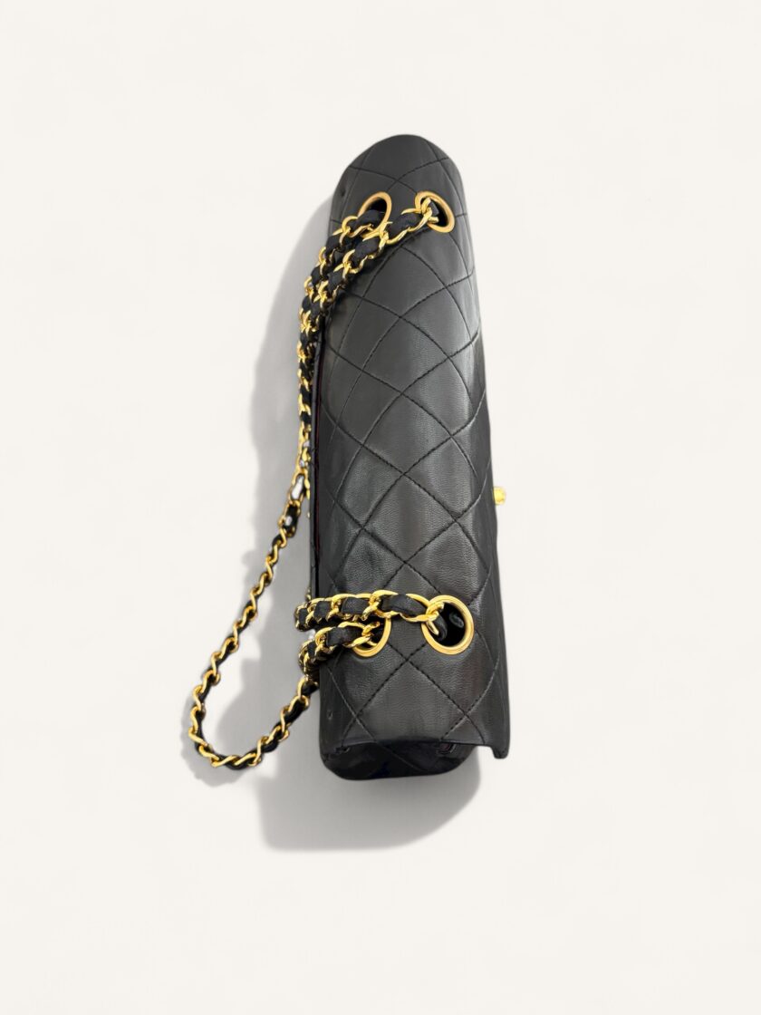 sac Chanel Timeless Classique medium vintage cuir agneau noir or 24k 1991