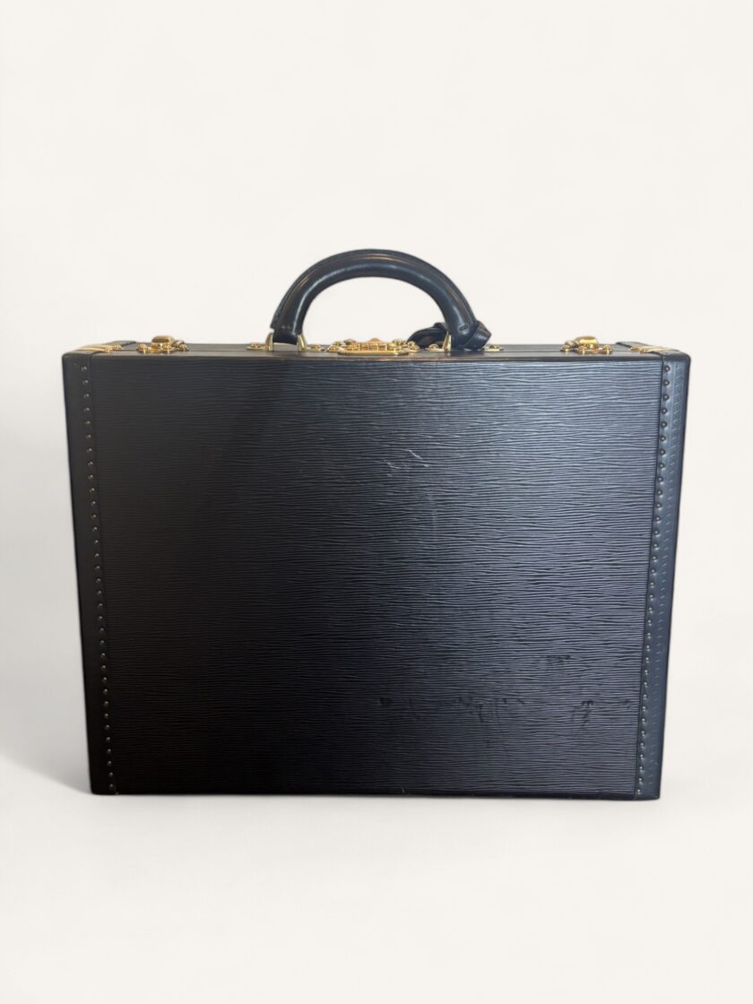 valise Louis Vuitton Président cuir Épi noir vintage années 80