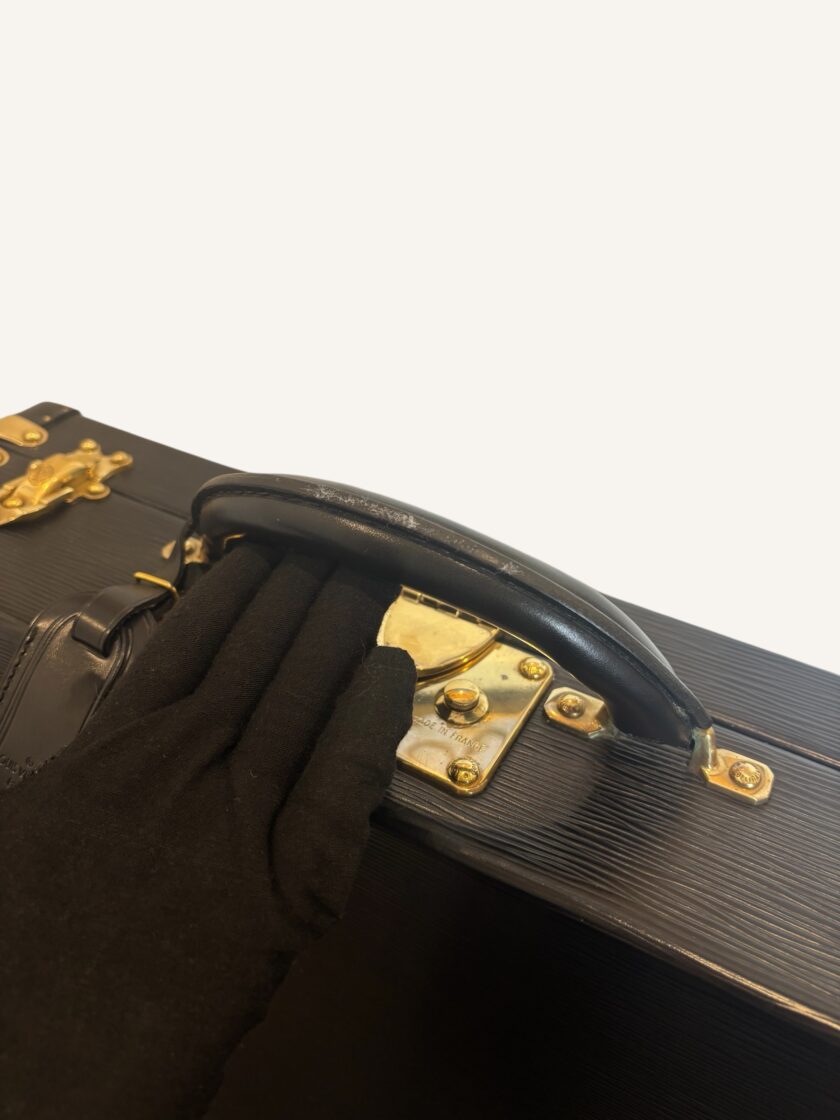 valise Louis Vuitton Président cuir Épi noir vintage années 80