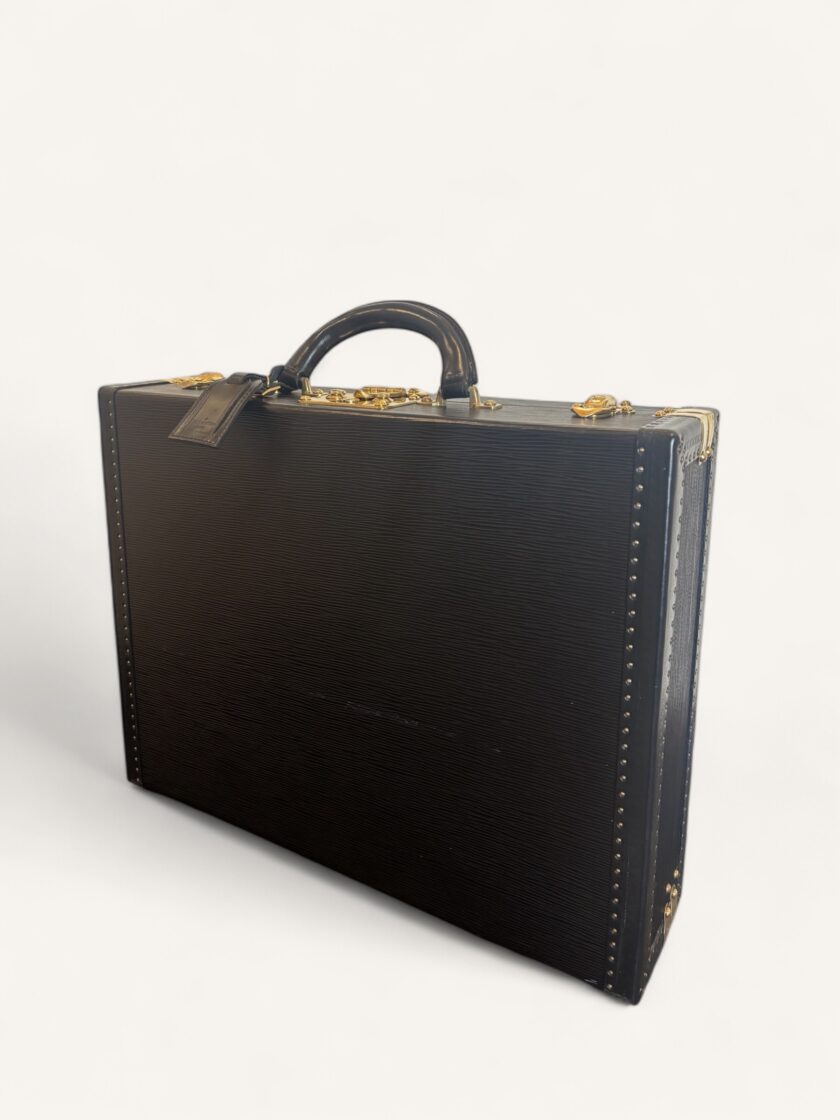valise Louis Vuitton Président cuir Épi noir vintage années 80