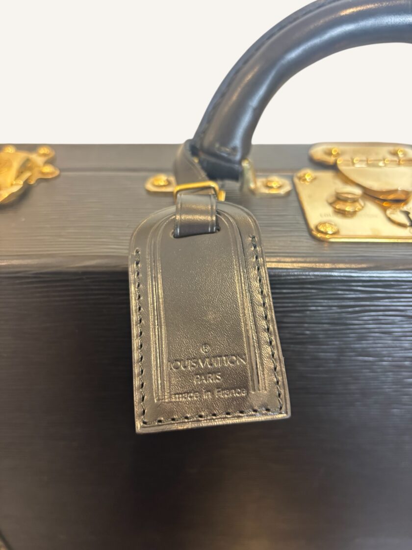 valise Louis Vuitton Président cuir Épi noir vintage années 80