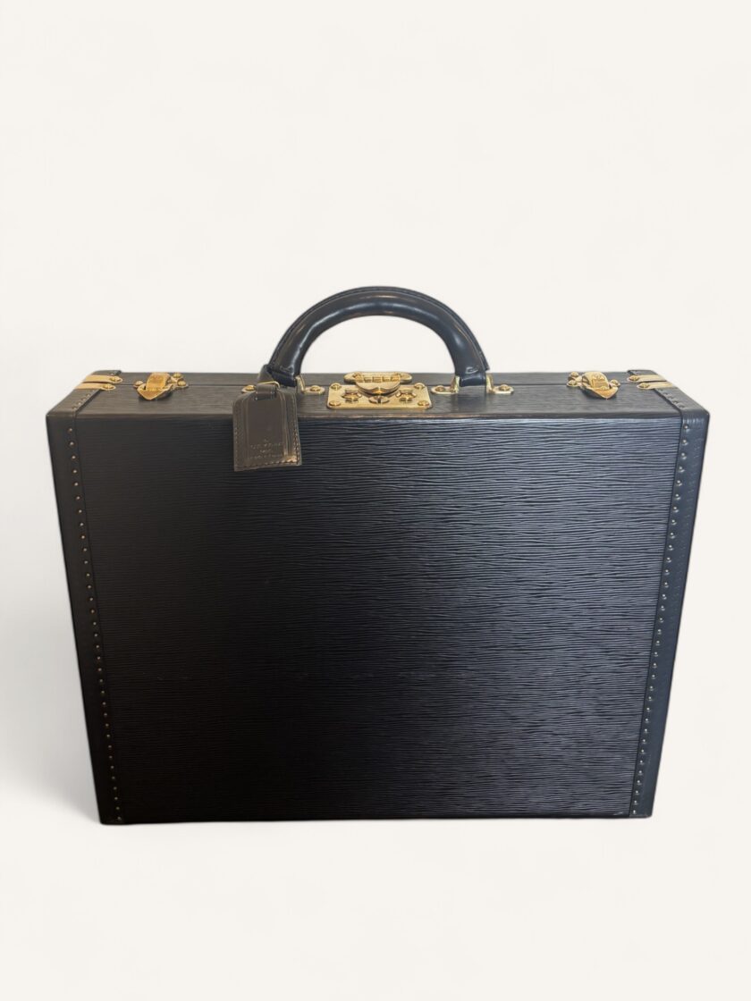 valise Louis Vuitton Président cuir Épi noir vintage années 80