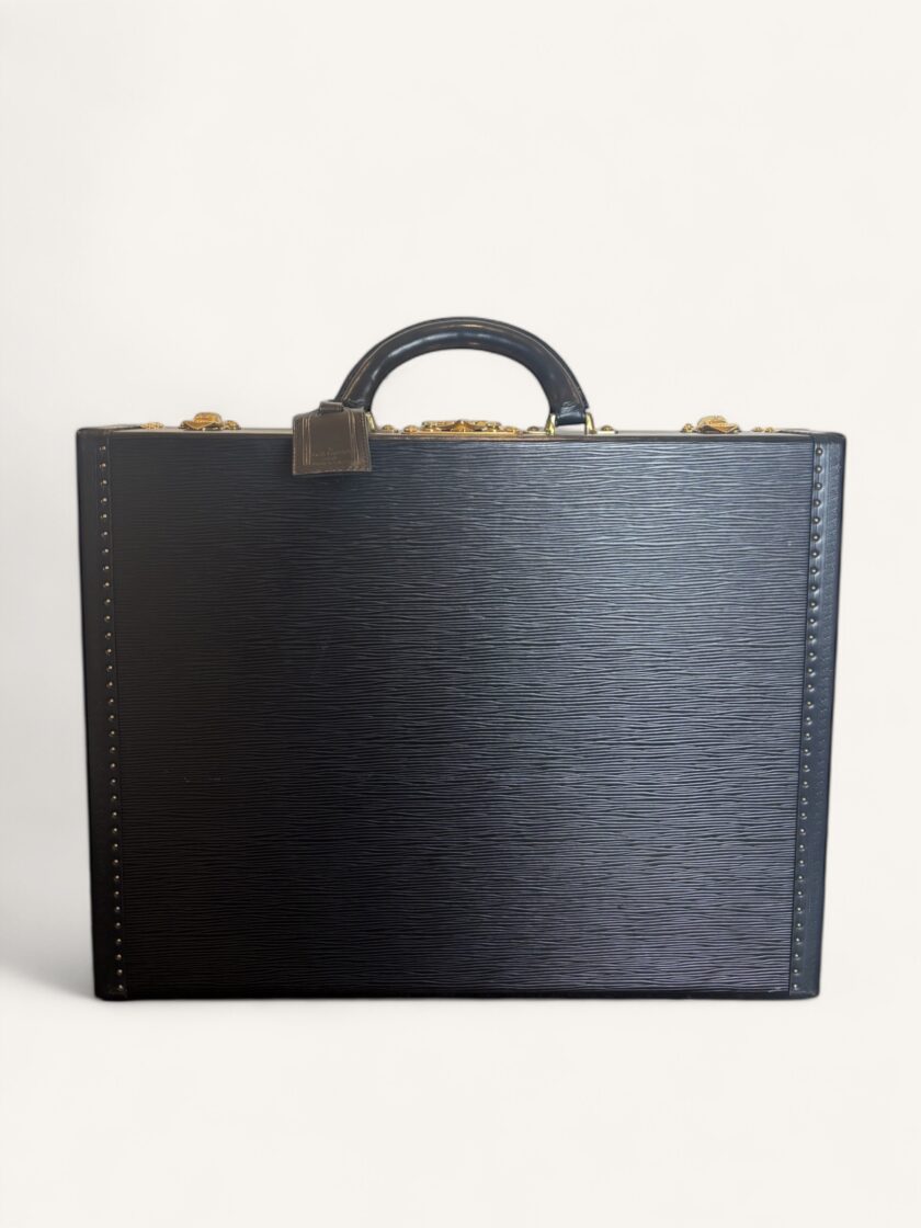 valise Louis Vuitton Président cuir Épi noir vintage années 80