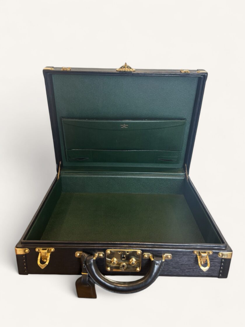 valise Louis Vuitton Président cuir Épi noir vintage années 80