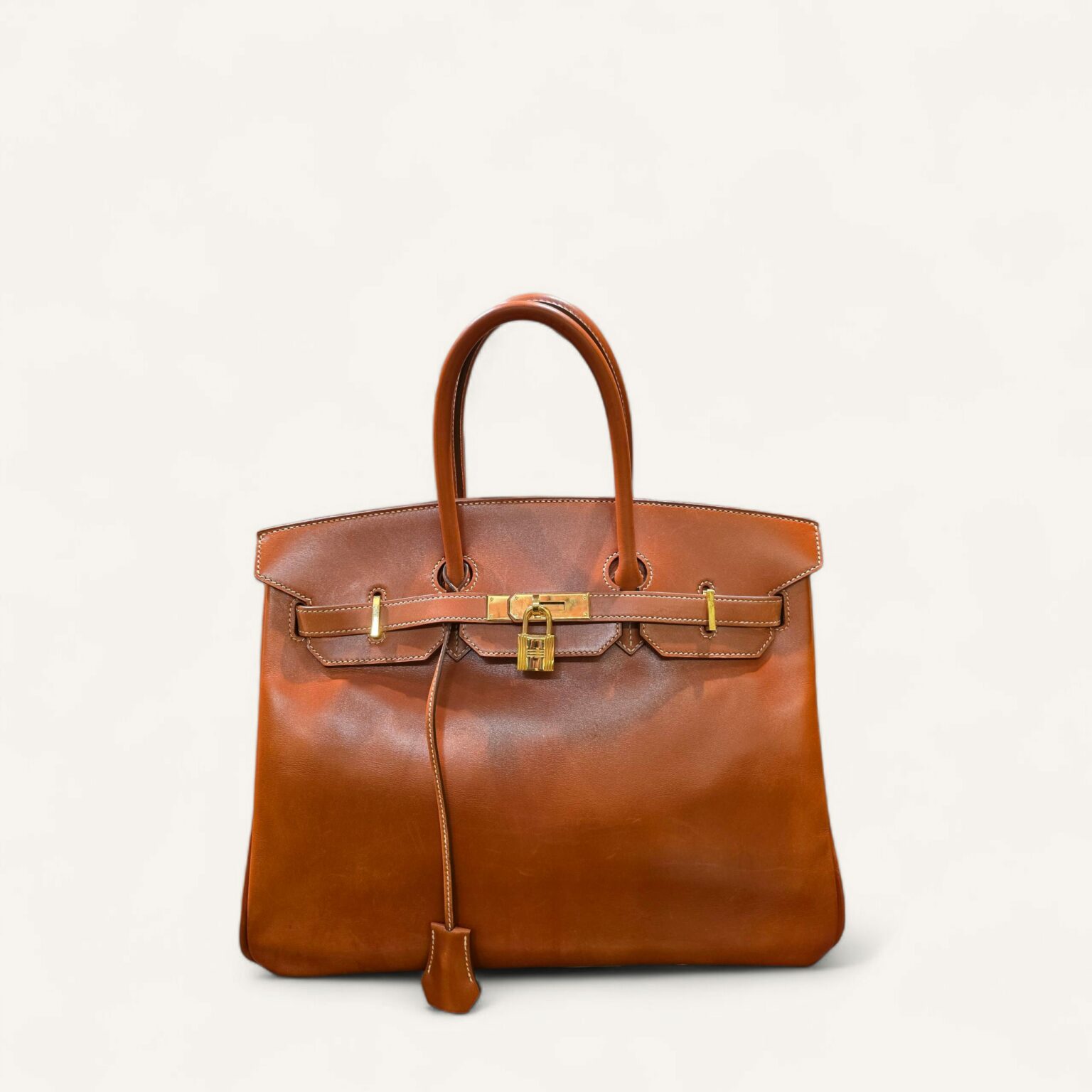 sac Hermès Birkin 35 cuir Box brique 2010 - estimation sac de luxe