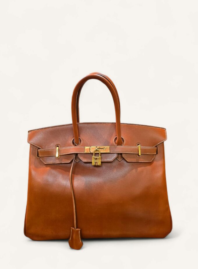 sac Hermès Birkin 35 cuir Box brique 2010 - estimation sac de luxe