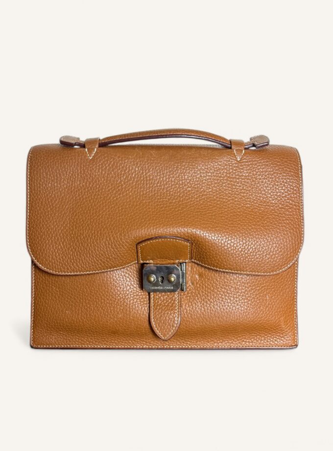 mini sac à dépêche Hermès cuir taurillon Gold