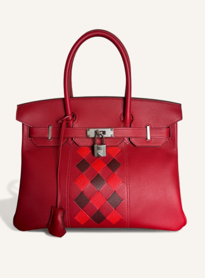 Sac Hermès Birkin 30 Rouge Tressage