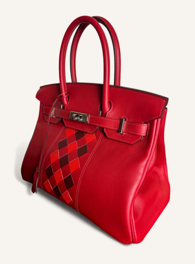 Sac Hermès Birkin 30 Rouge Tressage