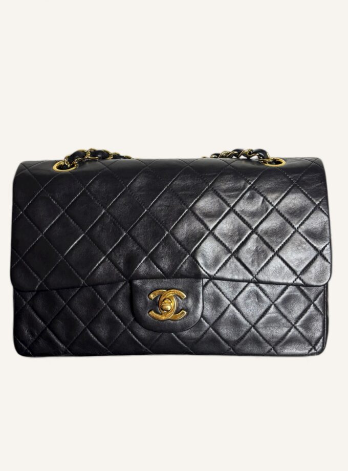 sac Chanel Timeless Classique Full Flap cuir agneau noir or 1993