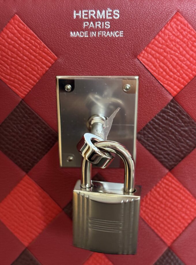 Sac Hermès Birkin 30 Rouge Tressage