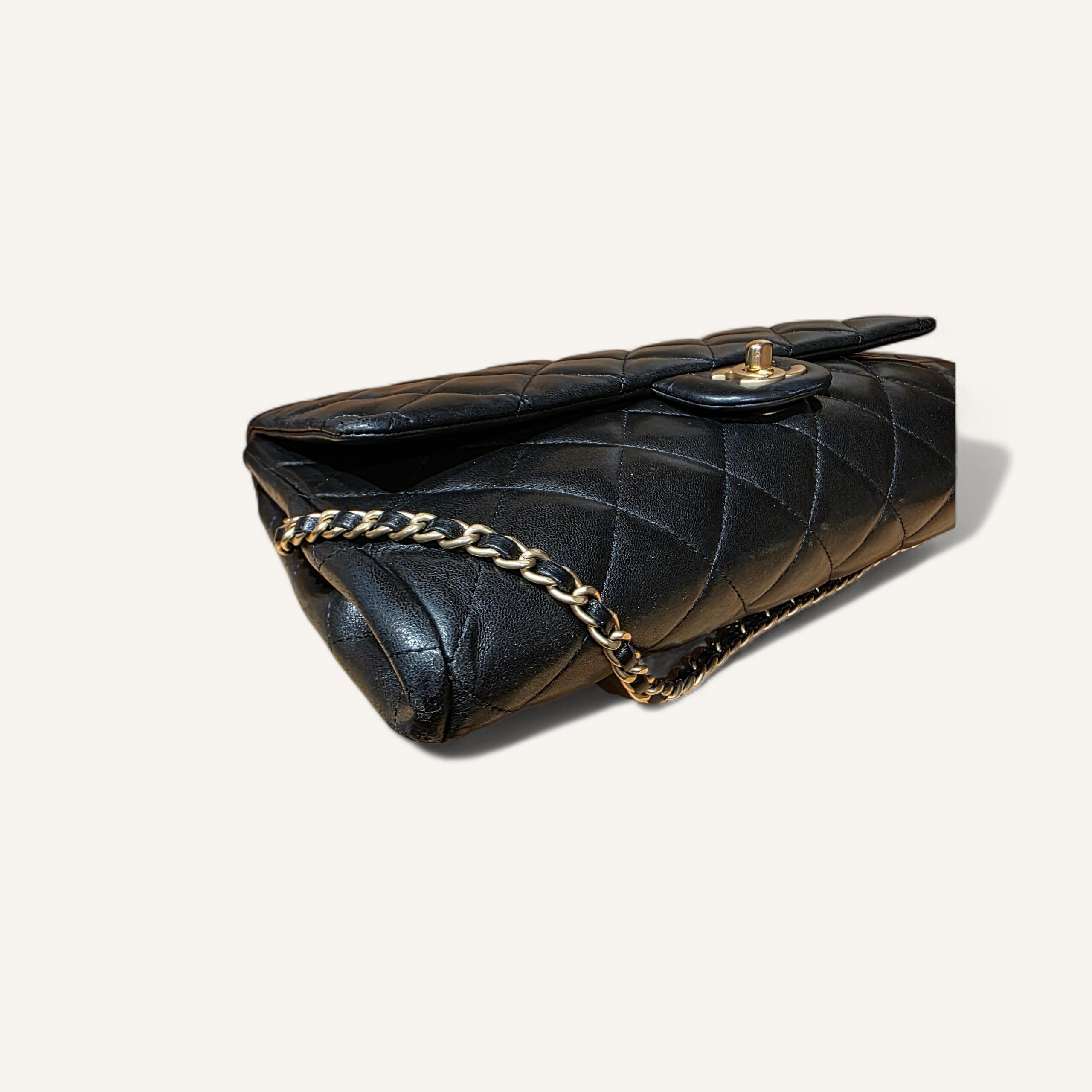 sac Chanel Timeless petite chaîne cuir agneau noir 2013