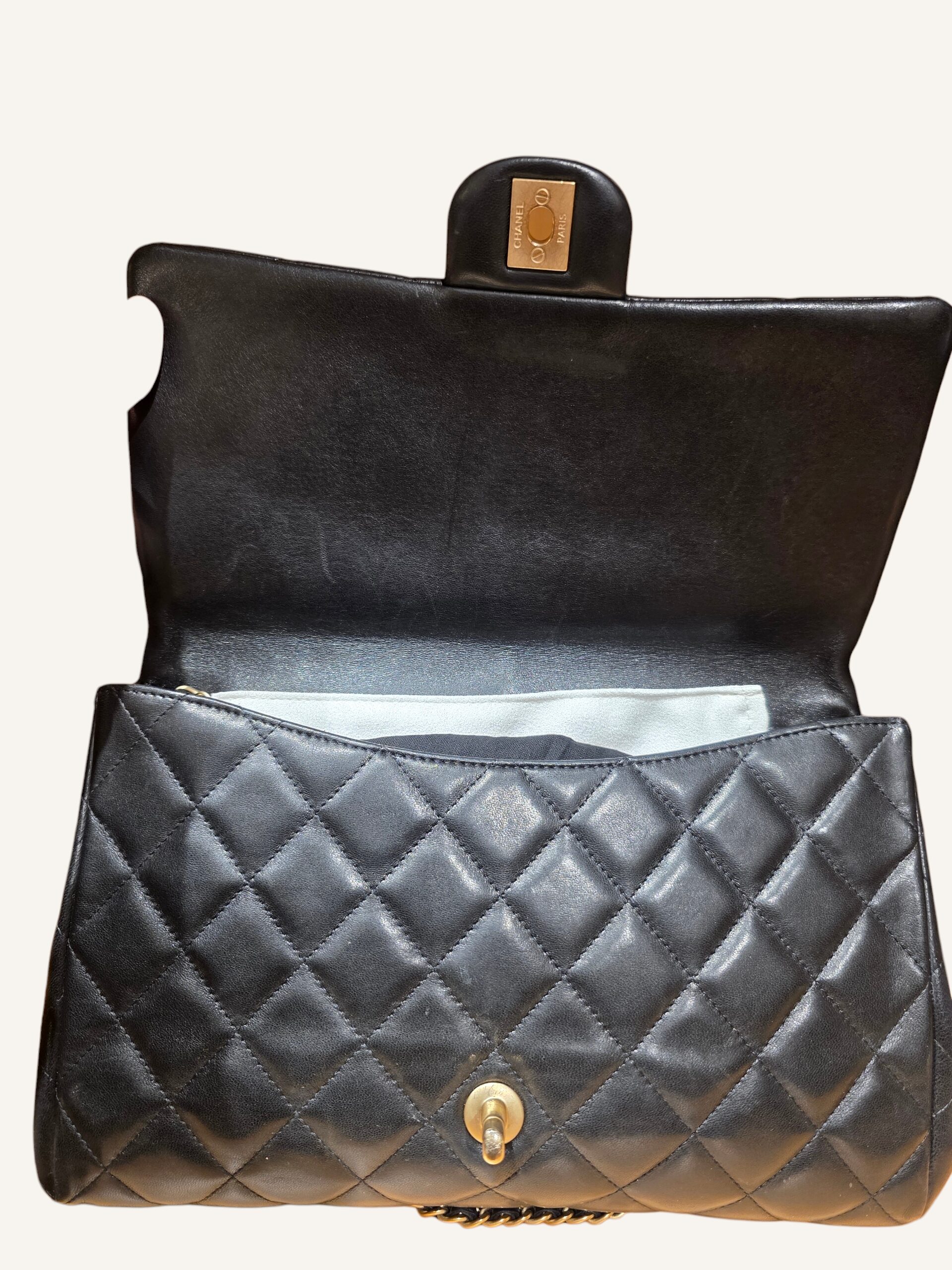sac Chanel Timeless petite chaîne cuir agneau noir 2013