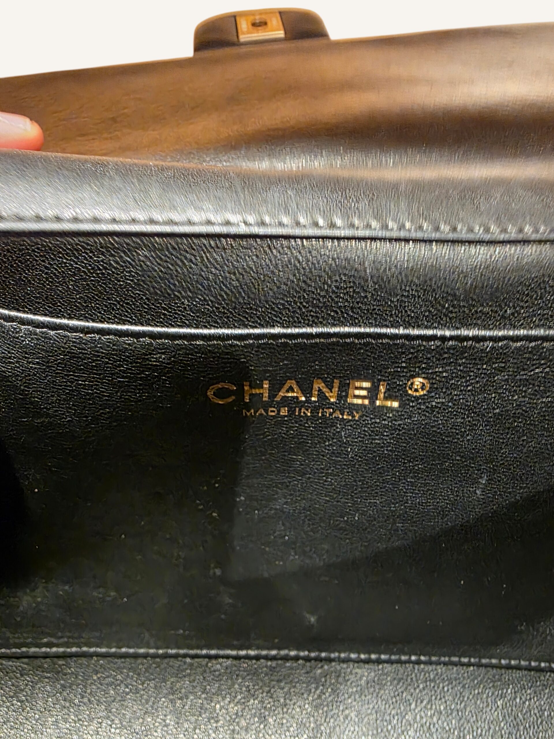 sac Chanel Timeless petite chaîne cuir agneau noir 2013