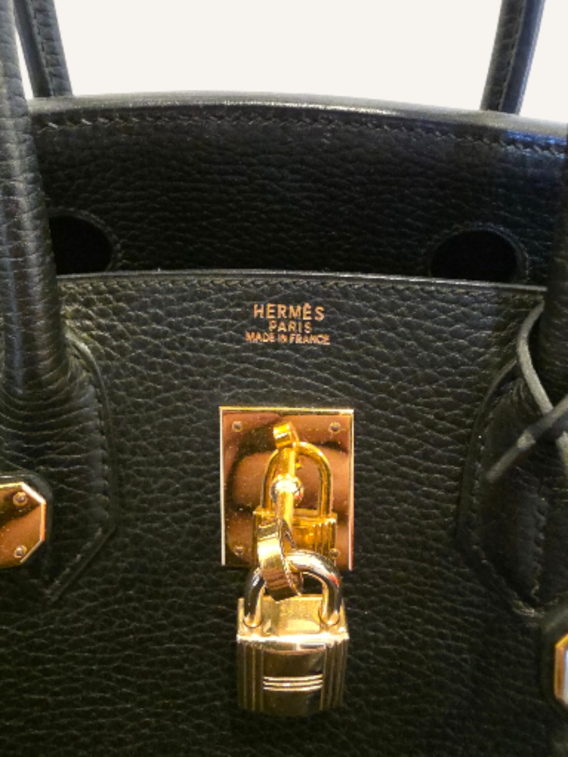 sac Hermès Birkin 30 cuir Ardennes noir 2001