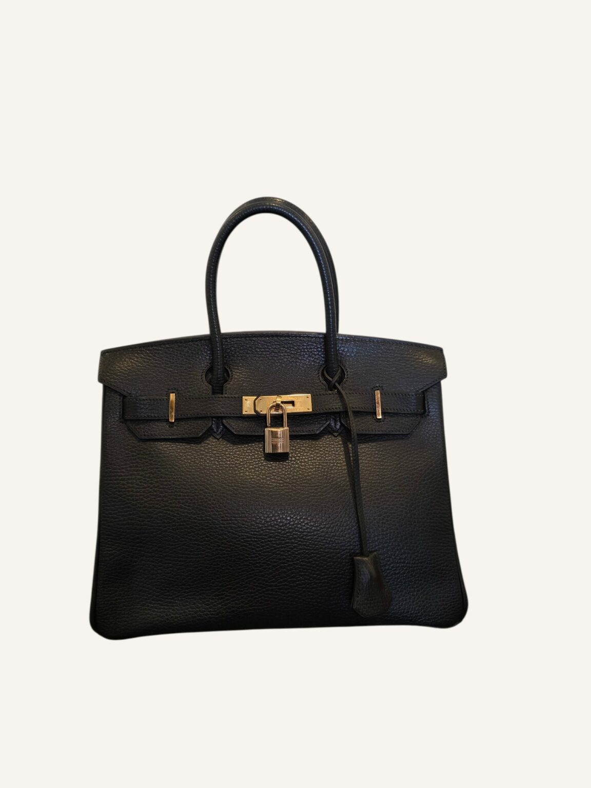 sac Hermès Birkin 30 cuir Ardennes noir 2001
