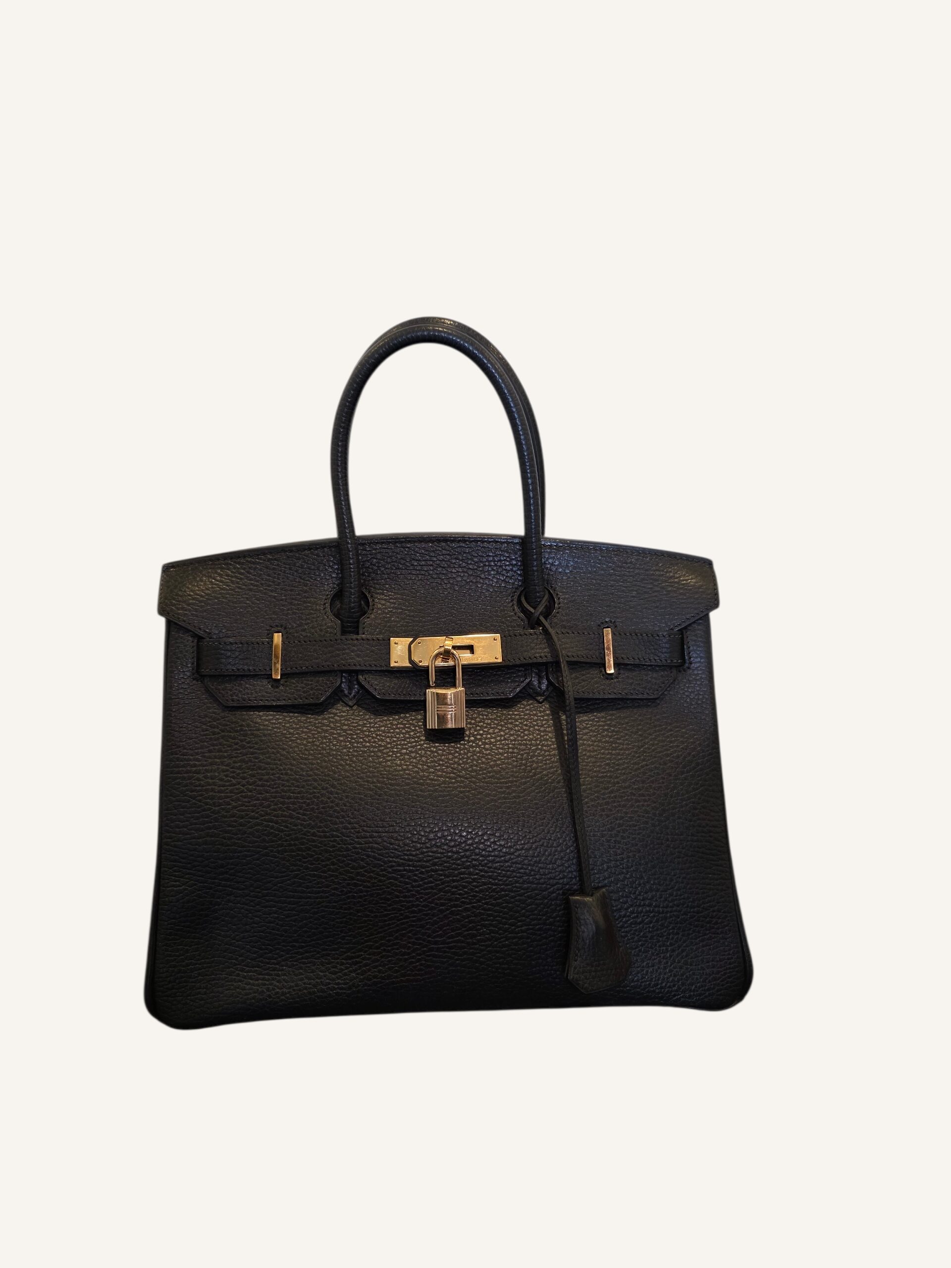 sac Hermès Birkin 30 cuir Ardennes noir 2001