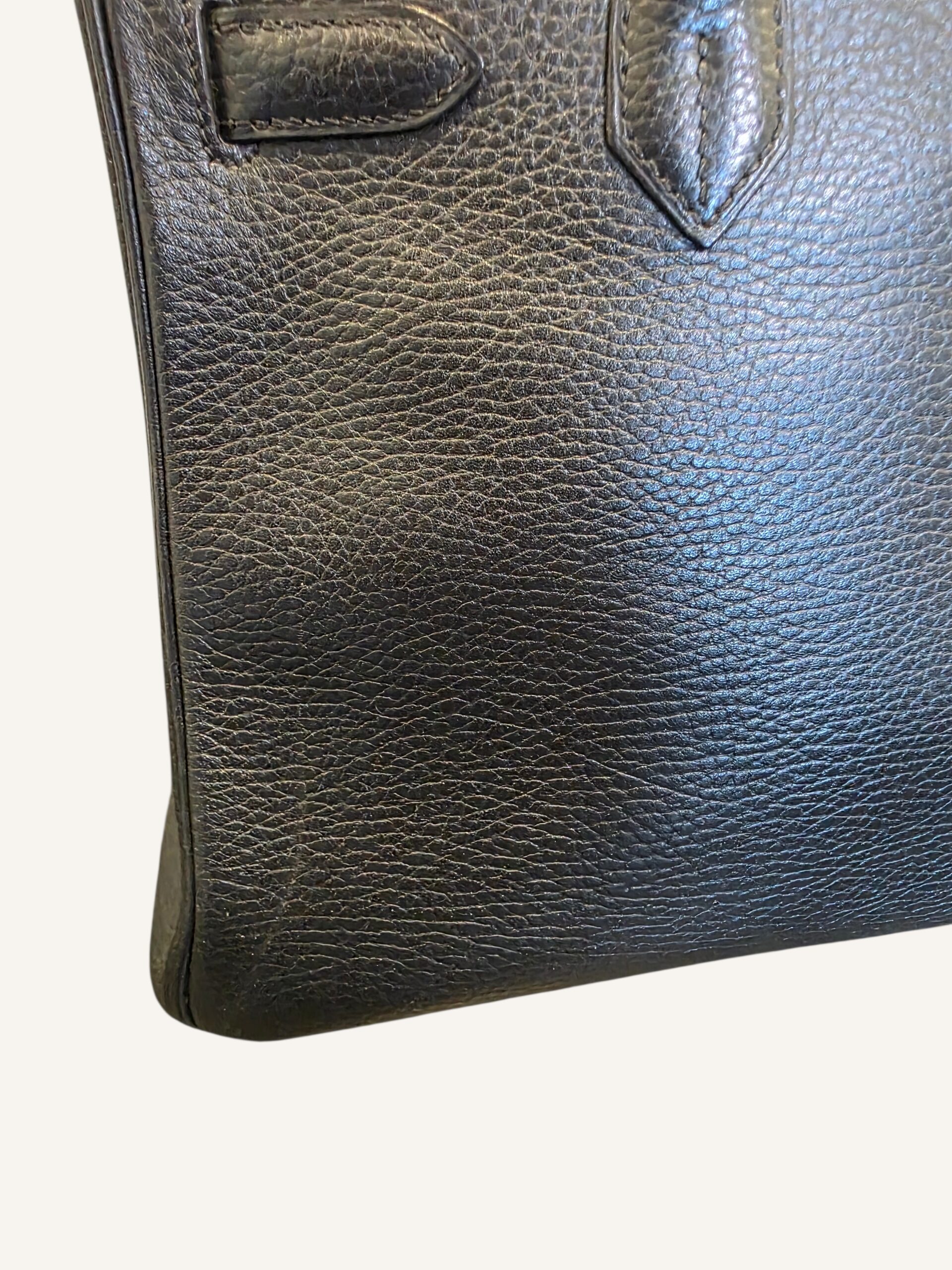 sac Hermès Birkin 30 cuir Ardennes noir 2001