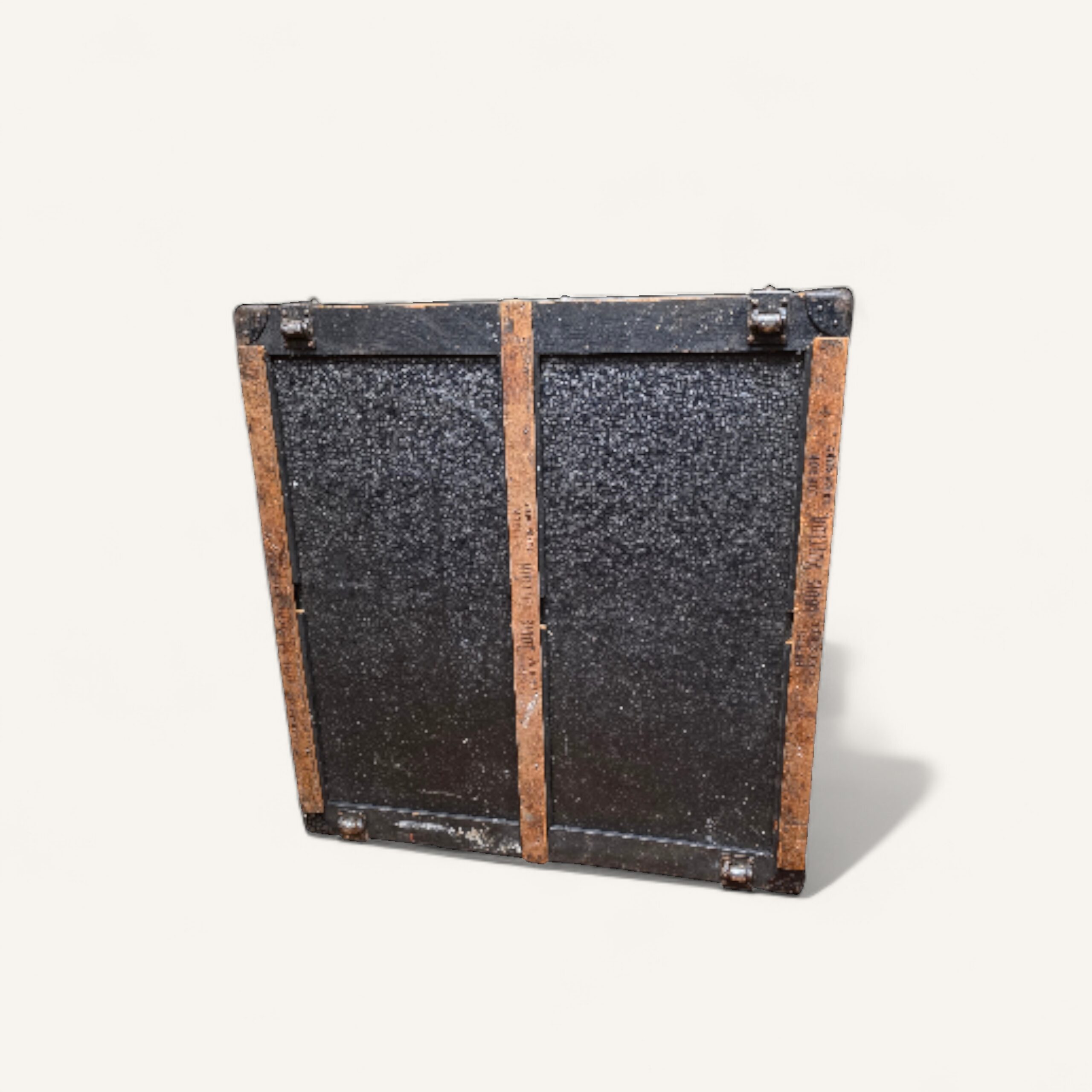 malle Louis Vuitton ancienne toile au pochoir 1 Rue Scribe