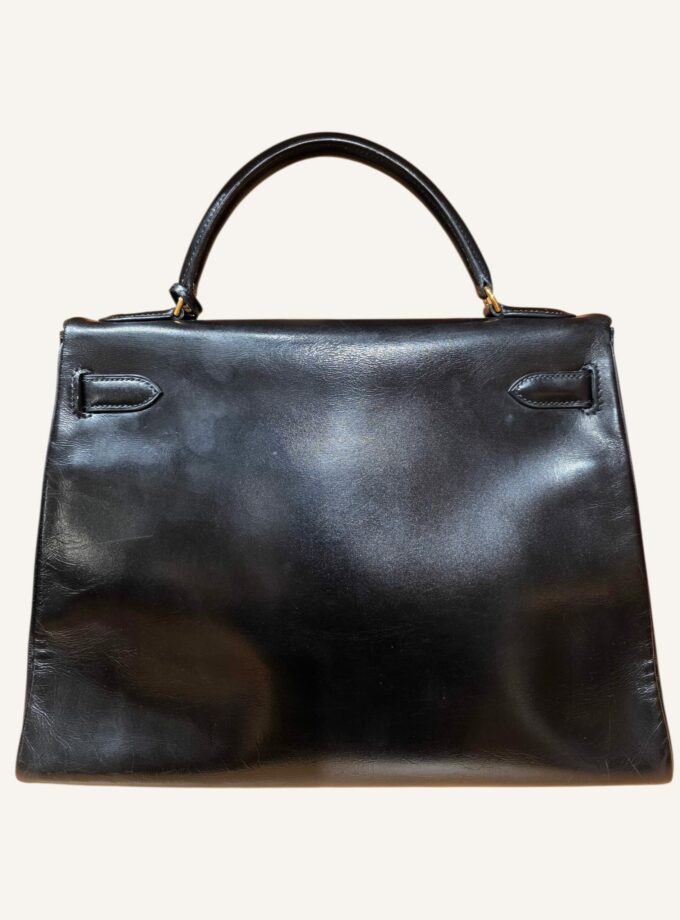 Sac Hermès Kelly 32 Box Noir 1982