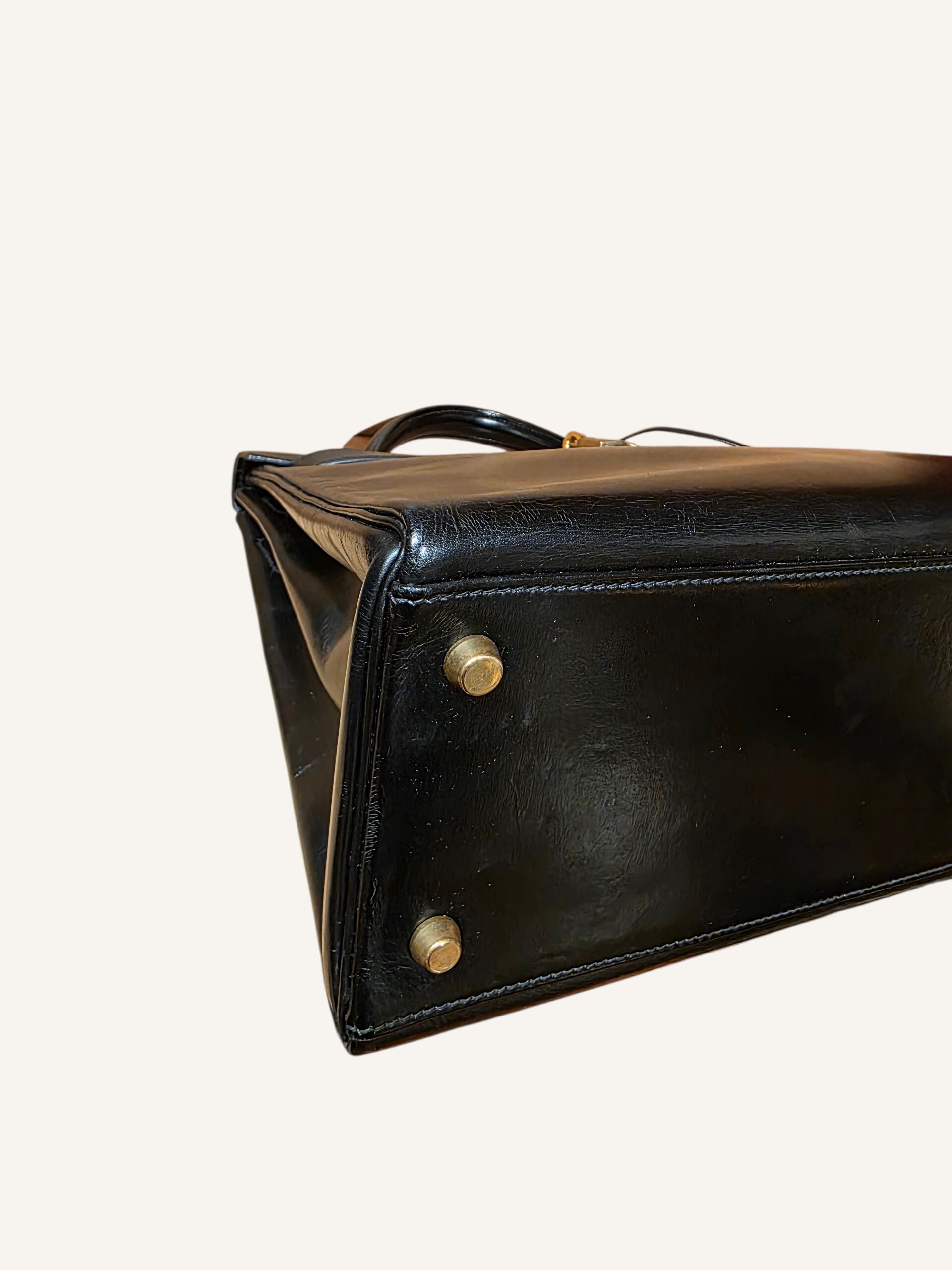 sac Hermès Kelly 32 cuir Box noir 1982