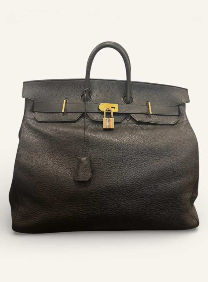 sac Hermès HAC 50 cuir Togo noir finitions or 2009