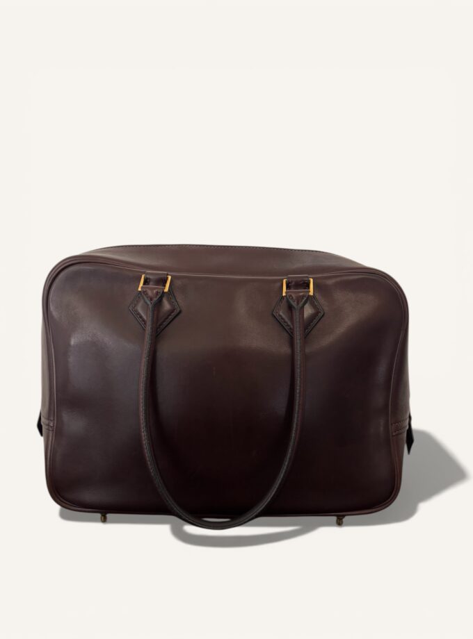 sac Hermès Plume mini cuir Swift marron foncé 2002