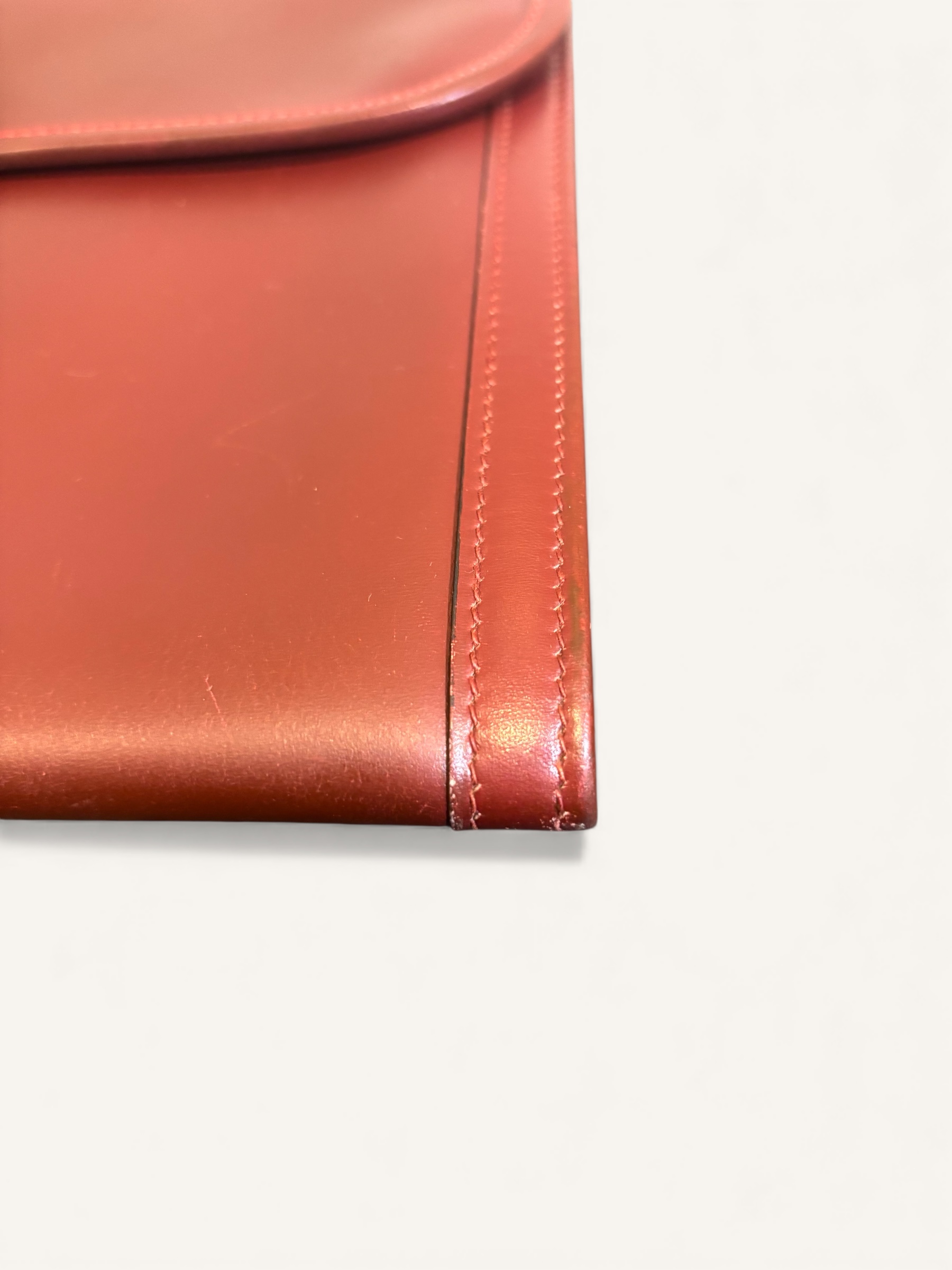 pochette Hermès Jige ancienne cuir Box rouge H