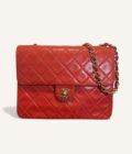 sac Chanel vintage lambskin rouge bandoulière