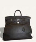 sac Hermès HAC 50 cuir taurillon marron foncé palladium
